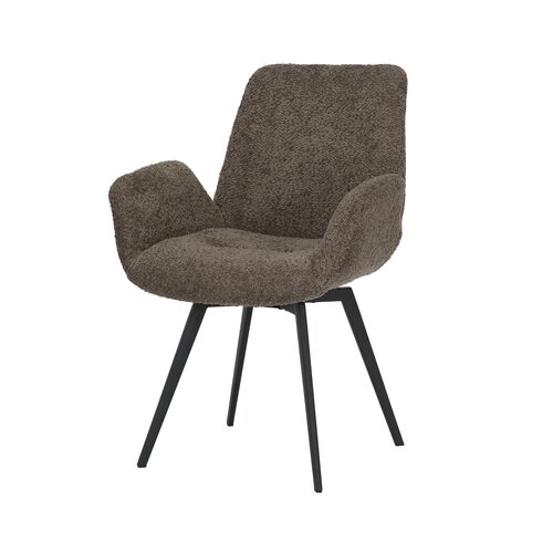 Eetkamerstoel Matteo bouclé taupe - afbeelding 1