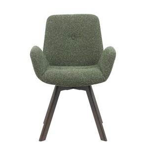 Eetkamerstoel Matteo groen met houten onderstel - afbeelding 2