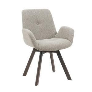 Eetkamerstoel Matteo taupe met houten onderstel - afbeelding 3