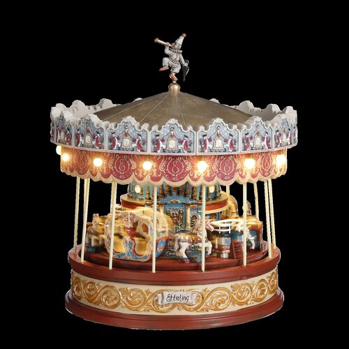 Efteling Anton Pieck carrousel werkt op  batterijen - h25,5xd23cm - afbeelding 1