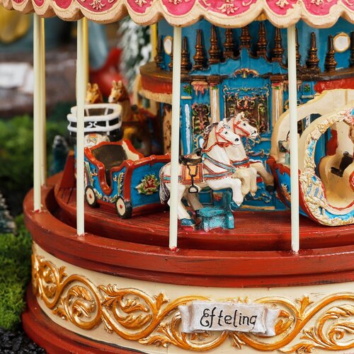 Efteling Anton Pieck carrousel werkt op  batterijen - h25,5xd23cm - afbeelding 4