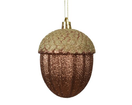 Eikel kunststof - L8,5xH6,5cm Bruin/goud - afbeelding 1