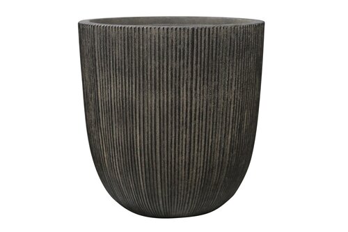 Eivormige Kunststof pot D 31 X H 31 cm Vintagezwart - afbeelding 1
