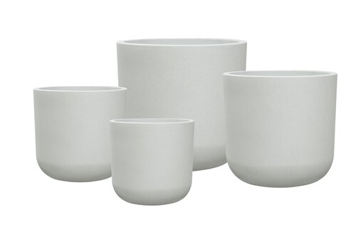 Eivormige Kunststof pot D 36 X H 35 cm Krijtbeige - afbeelding 2