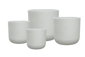 Eivormige Kunststof pot D 36 X H 35 cm Krijtbeige - afbeelding 2