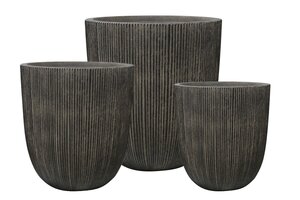 Eivormige Kunststof pot D 37 X H 37 cm Vintagezwart - afbeelding 2