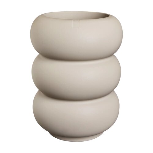Elho Amber Roll High bloempot - D43xH58cm Balanced beige - afbeelding 1