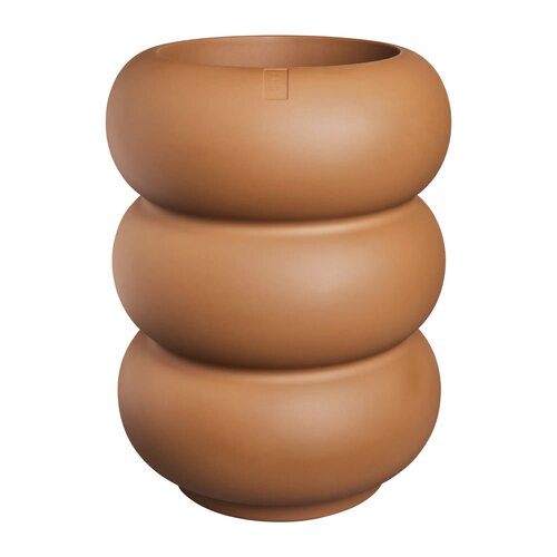 Elho Amber Roll High bloempot - D43xH58cm Karamel - afbeelding 1
