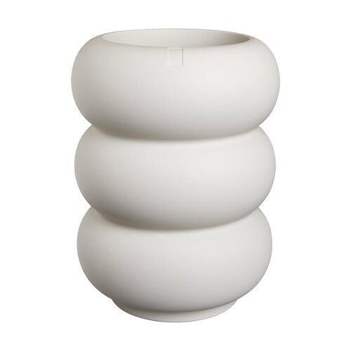Elho Amber Roll High bloempot - D43xH58cm Linnen wit - afbeelding 1
