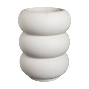 Elho Amber Roll High bloempot - D43xH58cm Linnen wit - afbeelding 1