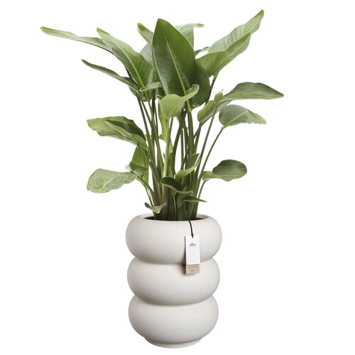 Elho Amber Roll High bloempot - D43xH58cm Linnen wit - afbeelding 3
