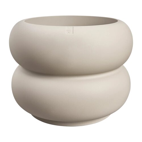 Elho Amber Roll Low bloempot - D43xH40cm Balanced beige - afbeelding 1