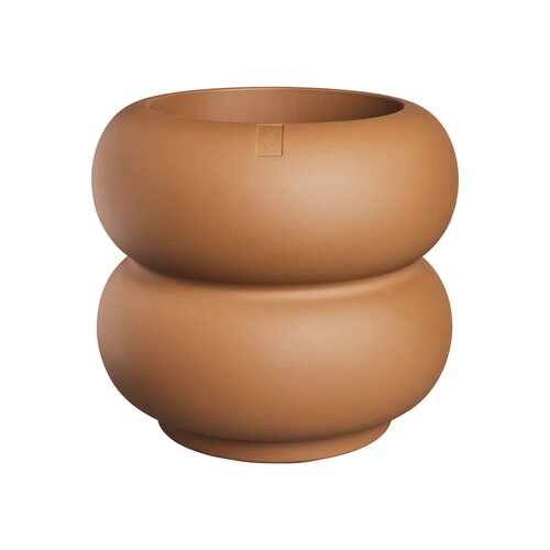 Elho Amber Roll Low bloempot - D43xH40cm Karamel - afbeelding 1