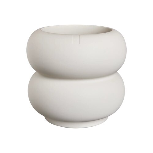 Elho Amber Roll Low bloempot - D43xH40cm Linnen wit - afbeelding 1