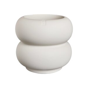 Elho Amber Roll Low bloempot - D43xH40cm Linnen wit - afbeelding 1