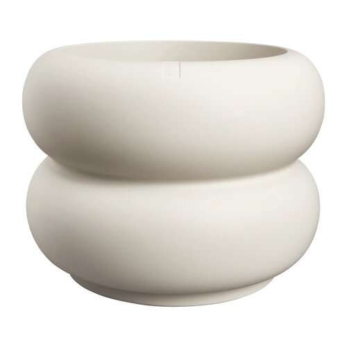 Elho Amber Roll Low bloempot - D60xH46cm Linnen wit - afbeelding 1