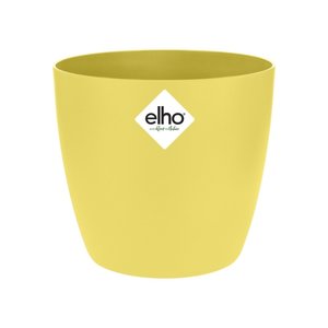 Elho Bloempot Brussels rond Mini 10,5cm geel - afbeelding 1