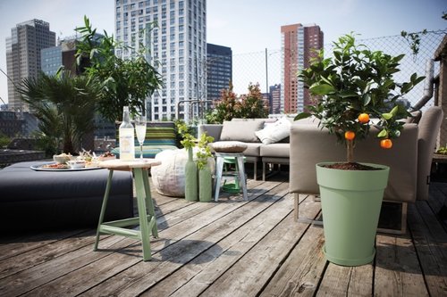 Elho Bloempot Loft Urban rond Hoog 28cm groen - afbeelding 3