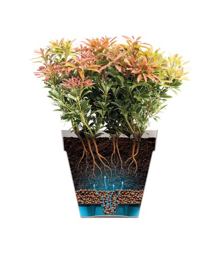 elho bloempot loft urban rond hoog d35 h45cm Oker - afbeelding 4