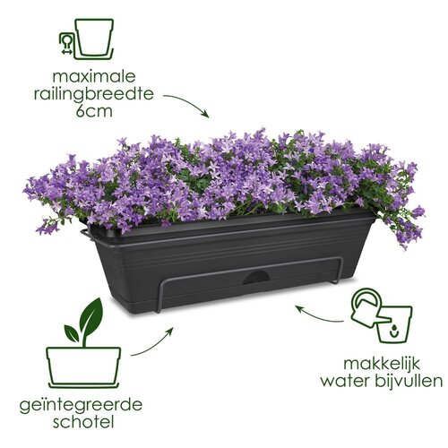 Elho green basics balkonbak allin1 50cm living black - afbeelding 3