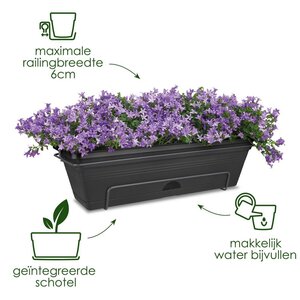 Elho green basics balkonbak allin1 50cm living black - afbeelding 3