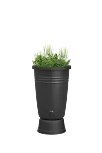 Elho Green Basics regenton met plantenbak zwart - 110 liter - afbeelding 2