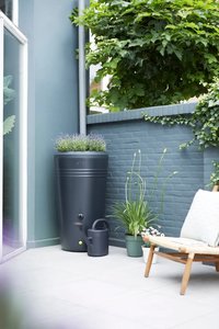 Elho Green Basics regenton met plantenbak zwart - 200 liter - afbeelding 6