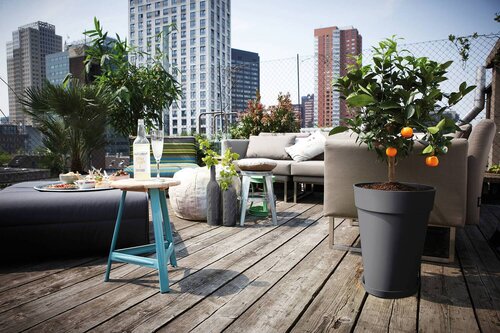 Elho loft urban schotel rond 21cm antraciet - afbeelding 3