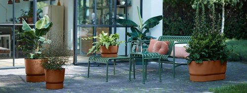 Elho Plantenbak Greenville Terrace Trough 80cm wielen bruin - afbeelding 3