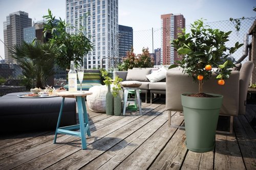 Elho Schotel Loft Urban rond 14cm groen - afbeelding 2