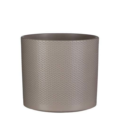 Era pot rond taupe relief - h21,5xd23cm