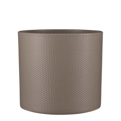 Era pot rond taupe relief - h26xd28cm