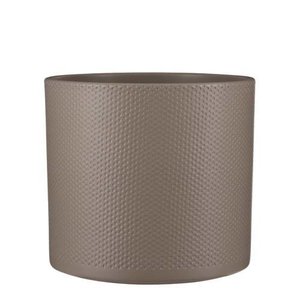 Era pot rond taupe relief - h26xd28cm