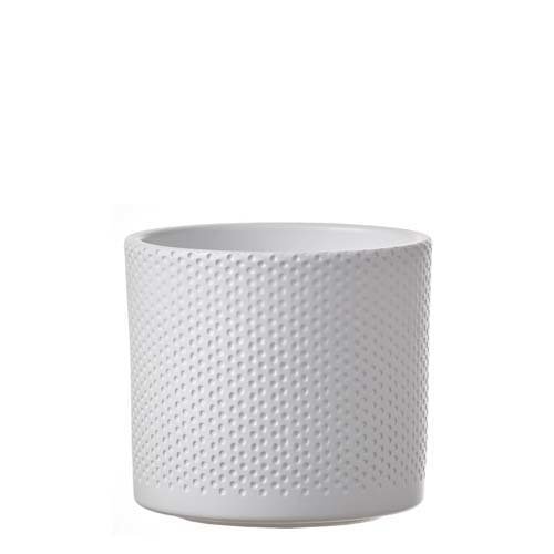 Era pot rond wit relief - h12,5xd13,5cm