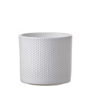 Era pot rond wit relief - h13xd15cm