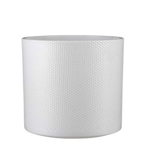 Era pot rond wit relief - h26xd28cm