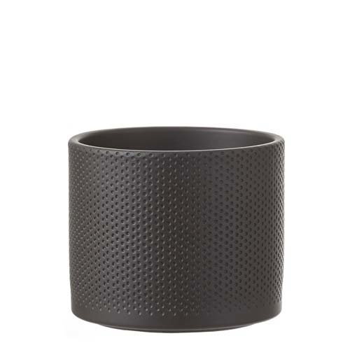Era pot rond zwart mat relief - h13xd15cm