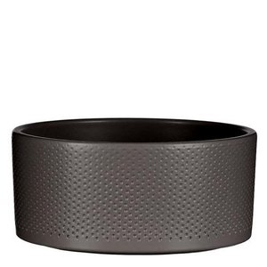 Era schaal rond zwart mat relief - h10xd22cm