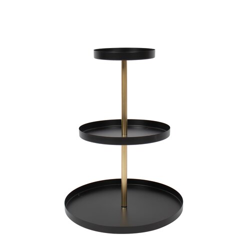 Etagere 3-laags D 40 x H 55 cm black/gold