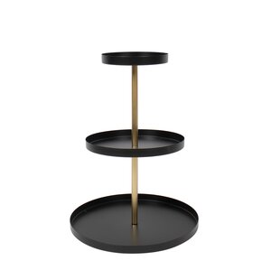 3‑laagse etagère Ø40 x H55 cm zwart/goud