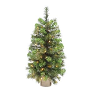 Everest tafel kunstkerstboom verlicht - H 90 cm