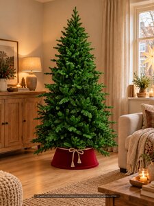 Evergreen Kerstboomhuls fluweel - D62xH25cm Rood - afbeelding 2