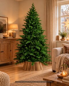 Evergreen Kerstboomhuls hout D 58 x H 25 cm light burned (2-delig) - afbeelding 2