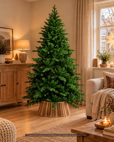 Evergreen Kerstboomhuls hout D 66 x H 25 cm light burned (2-delig)