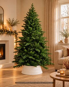 Evergreen Kerstboomhuls kunststof D 65/54 x H 25,5 cm beige (8-delig) - afbeelding 2