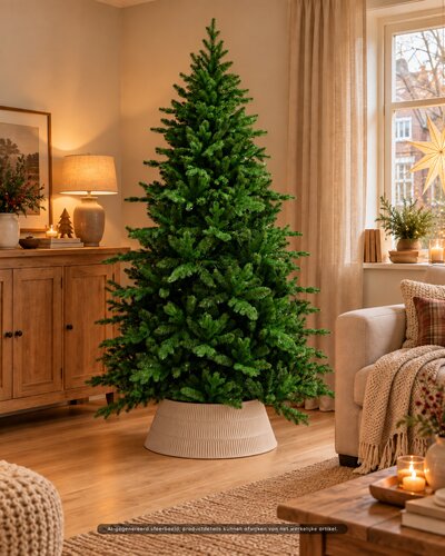 Evergreen Kerstboomhuls kunststof D 65/54 x H 25,5 cm wheat (8-delig) - afbeelding 2
