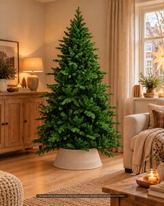 Evergreen Kerstboomhuls kunststof D 65/54 x H 25,5 cm wheat (8-delig) - afbeelding 2