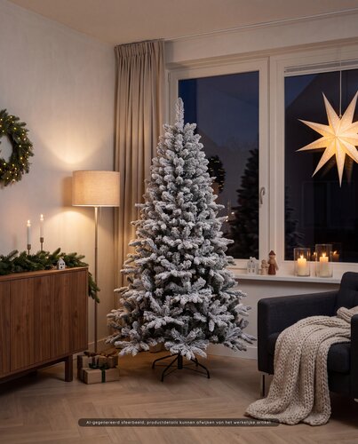 Evergreen Kunstkerstboom Everest besneeuwd - H 210 x D 115 cm - afbeelding 2