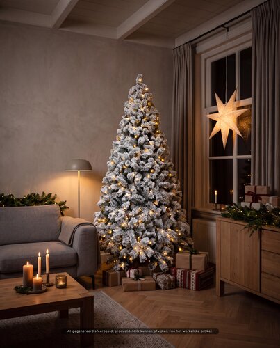 Evergreen Kunstkerstboom Everest besneeuwd - incl 500 lampjes - H 210 x D 115 cm - afbeelding 2