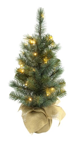 Evergreen Kunstkerstboom Everest bluegrey - incl 30 lampjes - H 60 x D 35 cm - afbeelding 1
